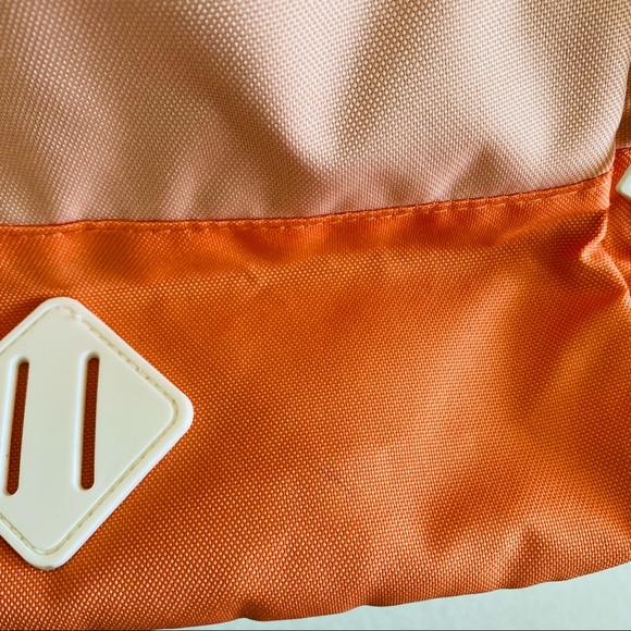 Adidas Orange Front White Logo Detail Adjustable Strap Zip Up Closure Backpack - Picture 6 of 13